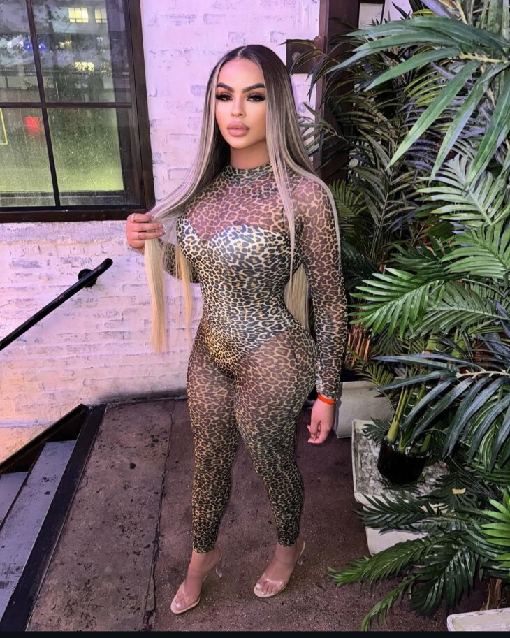 2 toned Cheetah long sleeve body suit - Image 3