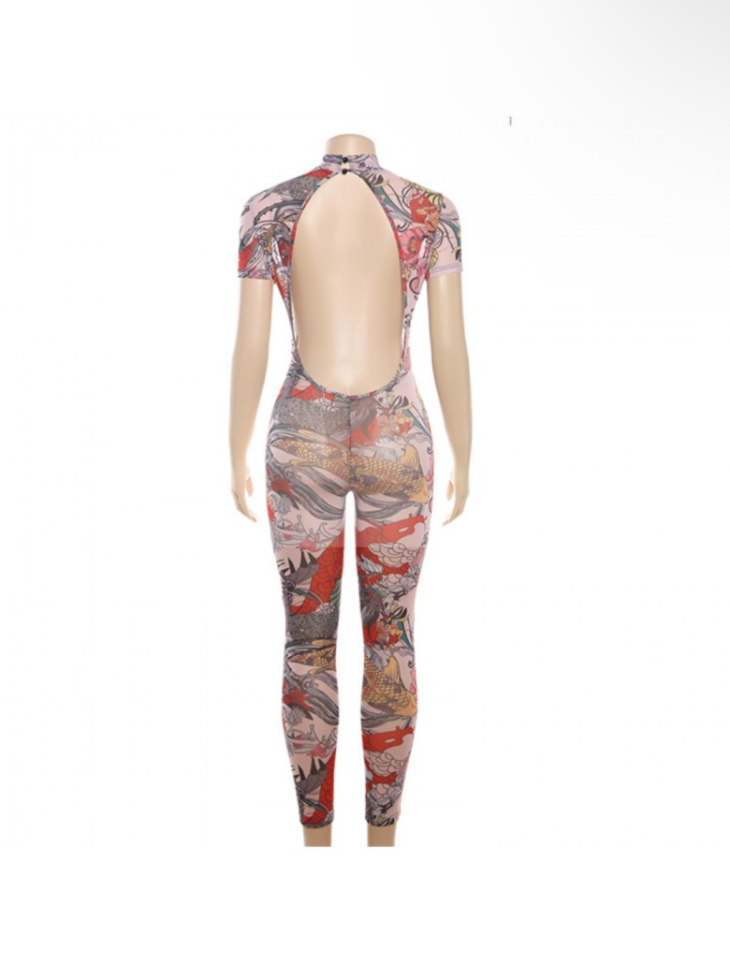 Tiger prints backless onesie - Image 4