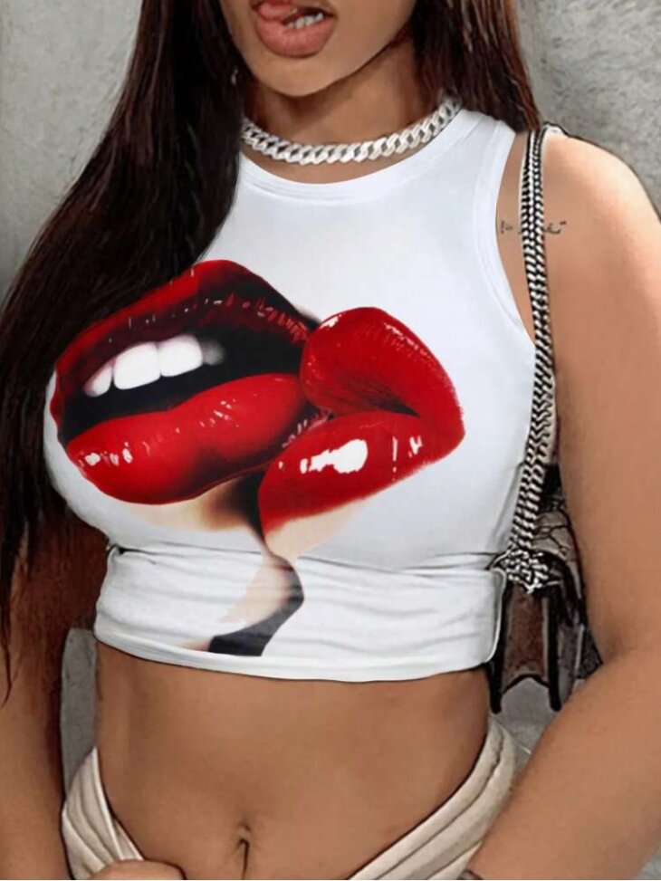 Lips tanks crew neck